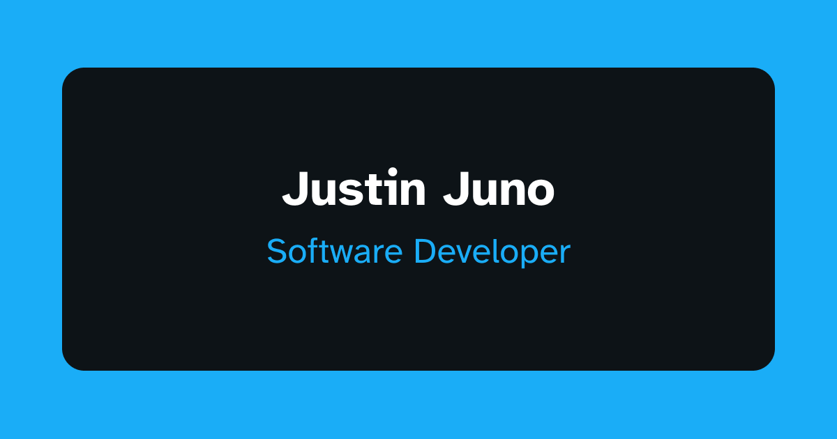 Home | Justin Juno - Software Developer